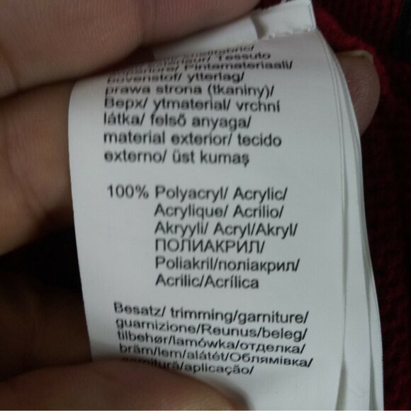 Red Venus Zipper Front Cardigan With Faux Leather Trim Womens Medium Edgy Chic - Picture 5 of 6